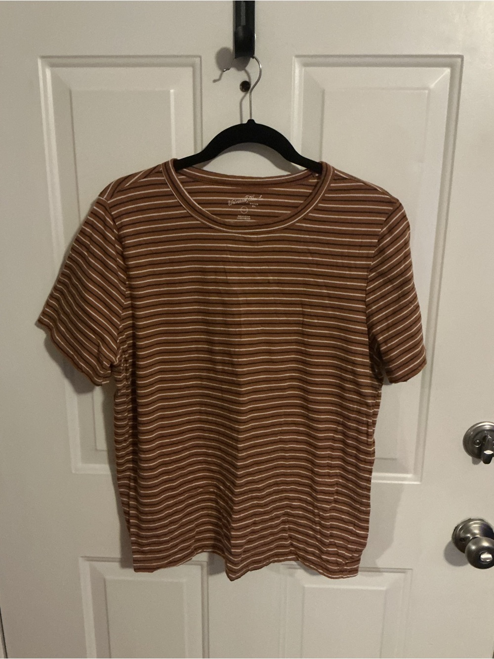 Universal Thread Orange, Navy, & White Striped Short Sleeve Tee